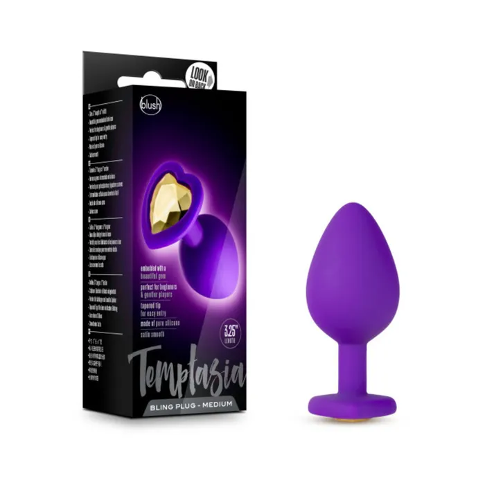 Blush Temptasia Bling Plug wGem Medium Purple Fairvillacom Anal