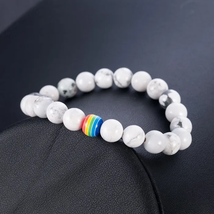 Bracelet LGBT Pride Unisex beaded bracelet Onyx black or Marble white ShhhOb Anal Bracelet LGBT Pride Unisex beaded bracelet Onyx black or Marble white ShhhOb Anal