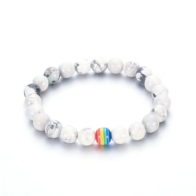 Bracelet LGBT Pride Unisex beaded bracelet Onyx black or Marble white ShhhOb Anal Bracelet LGBT Pride Unisex beaded bracelet Onyx black or Marble white ShhhOb Anal