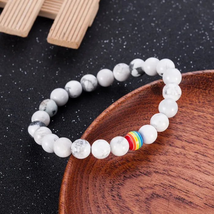 Bracelet LGBT Pride Unisex beaded bracelet Onyx black or Marble white ShhhOb Anal Bracelet LGBT Pride Unisex beaded bracelet Onyx black or Marble white ShhhOb Anal
