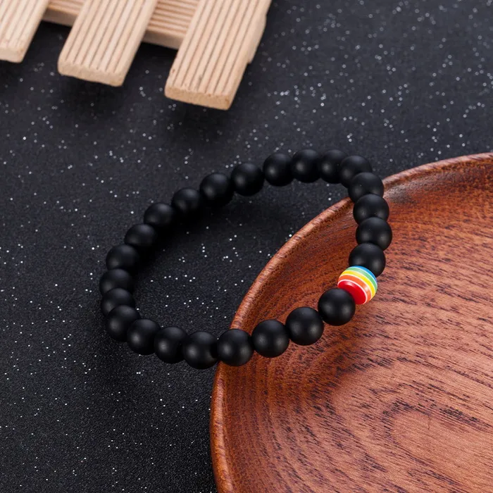Bracelet LGBT Pride Unisex beaded bracelet Onyx black or Marble white ShhhOb Anal Bracelet LGBT Pride Unisex beaded bracelet Onyx black or Marble white ShhhOb Anal
