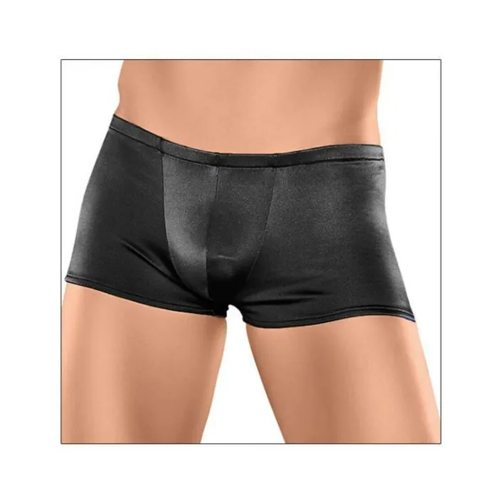 Fairvillacom Male Power Satin Lycra Boxer Shorts Black Medium Anal