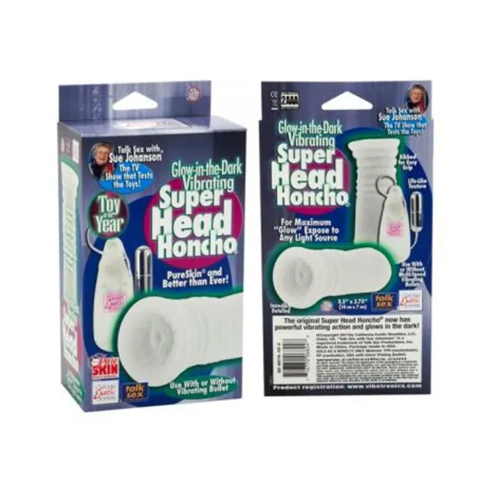 Fairvillacom Male Sex Toys Sue Johanson Glow In The Dark Vibrating Super Head Honcho Masturbator