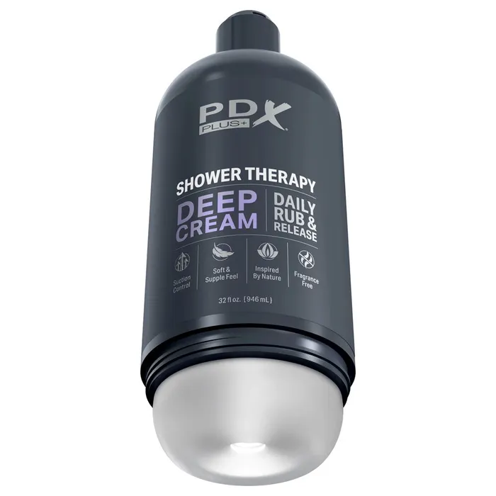 PDX Plus Shower Therapy Deep Cream Shower Masturbator Frosted ShhhWndsr Male Sex Toys