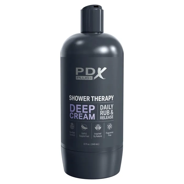 PDX Plus Shower Therapy Deep Cream Shower Masturbator Frosted ShhhWndsr Male Sex Toys