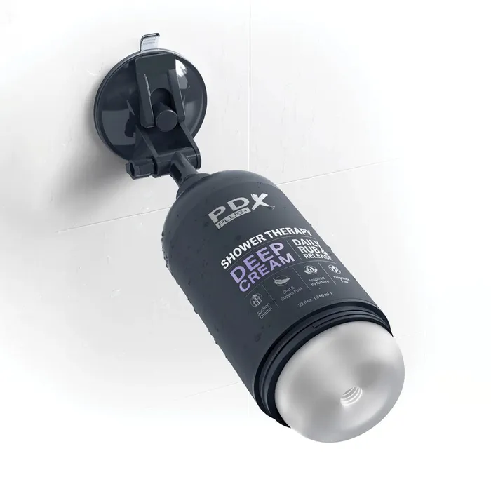 PDX Plus Shower Therapy Deep Cream Shower Masturbator Frosted ShhhWndsr Male Sex Toys