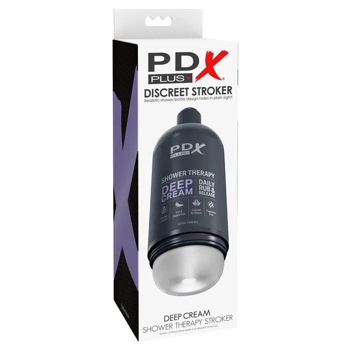 PDX Plus Shower Therapy Deep Cream Shower Masturbator Frosted ShhhWndsr Male Sex Toys