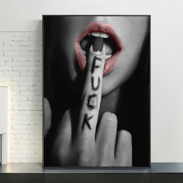 ShhhOb Silent statement in black white Studio photography printed on canvas Female Sex Toys