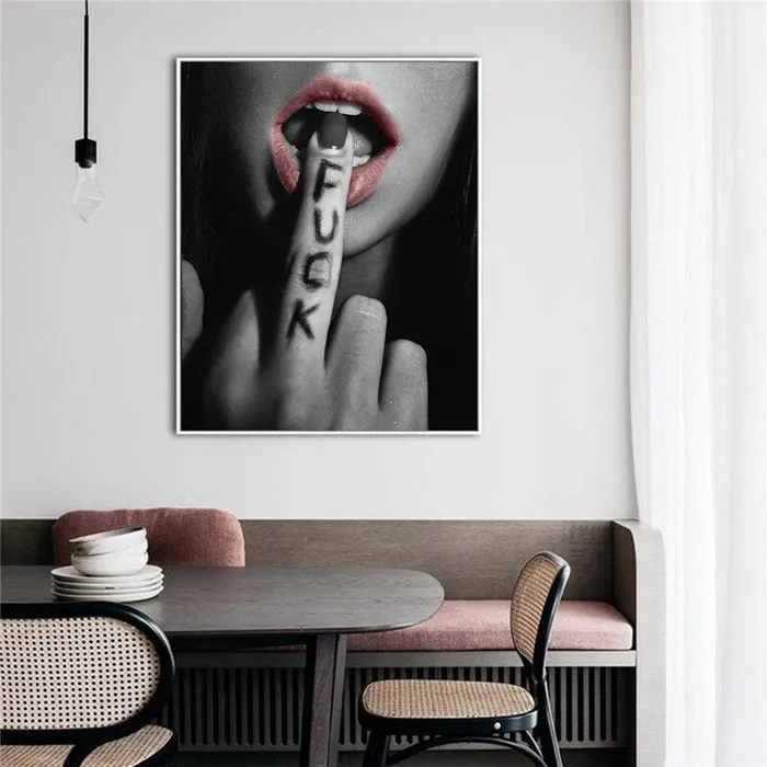 ShhhOb Silent statement in black white Studio photography printed on canvas Female Sex Toys