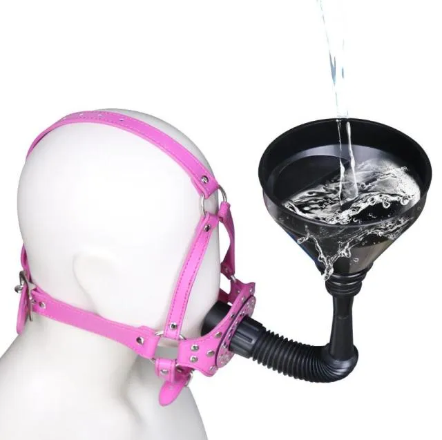 Urine funnel gag with harness for watersports 3 colours ShhhOb Female Sex Toys