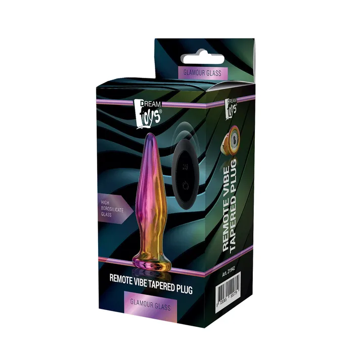 Anal Dream Toys Glamour Glass Remote Control Tapered Butt Plug Anal Dream Toys Glamour Glass Remote Control Tapered Butt Plug