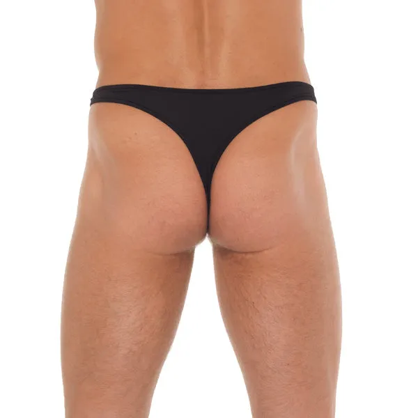 Anal Rimba Mens Black GString With Metal Hoop Connectors Anal Rimba Mens Black GString With Metal Hoop Connectors