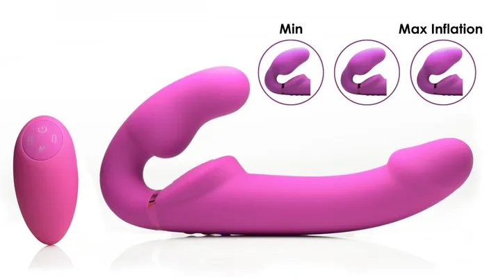 Kinkstasy The ErgoFit Remote Control Inflatable Vibrating Strapon Female Sex Toys
