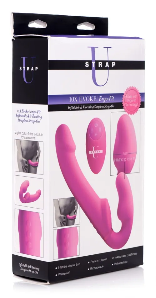 Kinkstasy The ErgoFit Remote Control Inflatable Vibrating Strapon Female Sex Toys