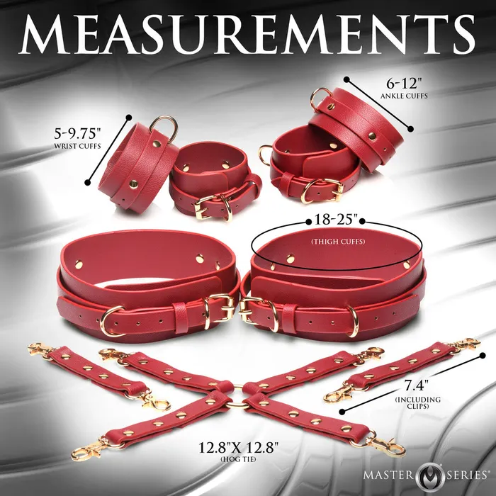 Master Series Thigh Wrist Ankle Hog Tie Restraints XR Brands Male Sex Toys